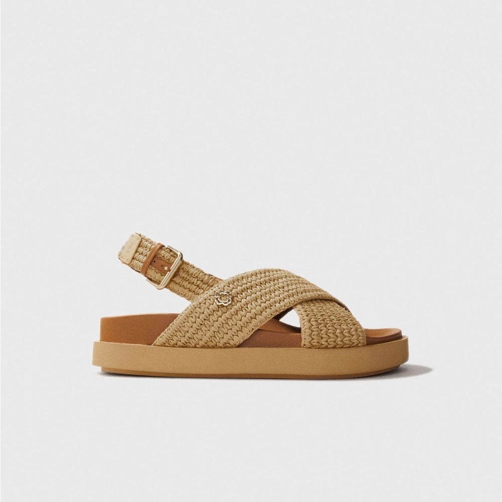 Maje Raffia Effect Flat Sandals size 39
